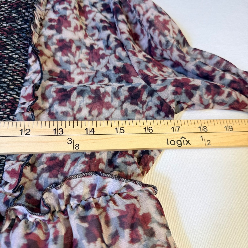 Zara XS Floral Babydoll Mini Dress Boho Cottagecore Smocked Tier  Festival fairy - Picture 8 of 16